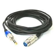 3 Pin XLR Female to 1/4 inch 6.35mm Male Jack connector Stereo Audio Aux Mixer Mic Cable 5m Karaoke 