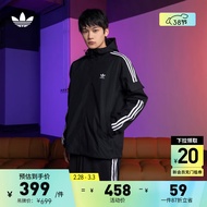 adidas阿迪达斯官方三叶草男装运动连帽外套防风衣GN3475 黑色 M