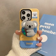 Luxury Creative Ins Wind Stereo Elephant Koala Magnetic Stand Phone Case for Ihone16promax 15 14 13 