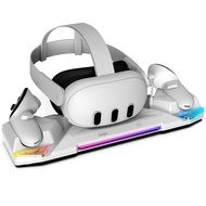 Quest 3s/Quest 3/Quest 2 VR Glasses and Handle Charging Dock with Colorful Contact Points