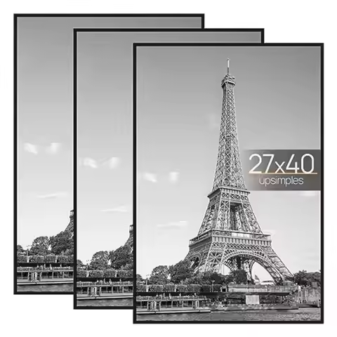 in Poster Frame 3 Pack Scratch-Proof Picture Frames 27 x 40 for Photo Gallery - Slide-In Strips Hori