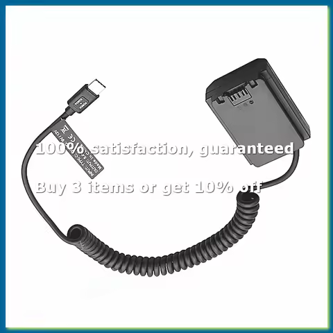NP-FZ100 NP FZ100 Dummy Battery Type-C Spring Cable for A9 A9R A9S A7R3 A7M3 A7S3 A7III A7R4 A7M4 A6