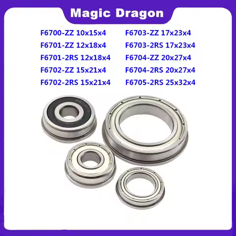 5/10PCS Flange Ball Bearing F6700 F6701 F6702 F6703 F6704 F6705 ZZ Z RS Thin Wall Metal Shielded Fla