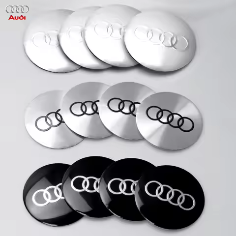 4pcs/lot 56/65mm Wheel Hub Cap Emblem Sticker Car Decoration for AUDI A3 Q3 Q5 Q7 Q8 TT RS R8 A4 B7 