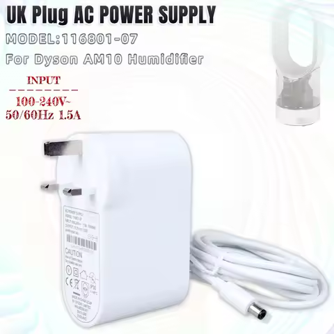 UK Plug Power Adapter Charger for Dyson AM10 Humidifier Power Supply Replacement 116801-07