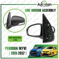 (7 PIN) PERODUA MYVI 2011 - 2017 LAGI BEST ICON AUTO MOTOR POWER ADJUSTABLE SIDE MIRROR COMPLETE ASSEMBLY