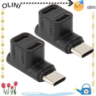 OLINI 2PCS USB C Splitter, 4K@60Hz 100W USB C Adapter, Fast Data Transfer 10Gbps 90 Degree Angle USB