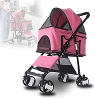 Pet Stroller Detachable Pushchair Strolling Cart for Medium Small Dog Comfortable Breathable Travel 