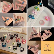 XHsubJoinPinCute Funny Colorful Cat Little Monster Ring Big Eyed Cat Ring Sweet
