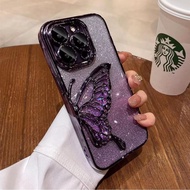 CASE REALME LUXURY GLITTER BUTTERFLY U1 2 2 PRO 5 5i 5S 9i 14 14T C1 C11 2020 2021 C12 C15 C2 C20 C2