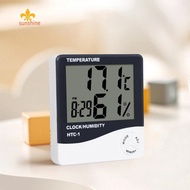 HTC-1 Large Display Indoor Thermometer Hygrometer Temp Humidity Meter Clock Fridge LCD Digital Thermometer Freezer Temperature Sensor Meter [anisunshine.sg]