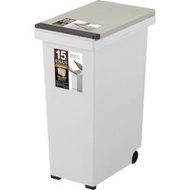 日本製15L ASVEL-EBAN彈壓式垃圾桶/廚房寢室客廳 堅固耐用 分類按壓輪子