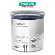 WATSONS Dual Tips Black Cotton Buds (100% Pure Cotton) 200s