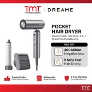 Dreame Pocket Hair Dryer | Foldable | Travel | 3-IN-1 Curls, Hide Flyways, Highspeed Hair Dryer | 70