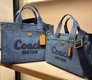 全新 COACH蔻馳牛仔托特包New York字母款
