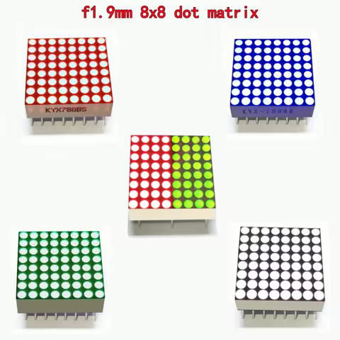 10PCS ф1.9mm 8X8 Matrix Screen ф1.9mm 5X7 Matrix Screen, LED788 Dot Matrix Screen 20X20mm, LED757 Do