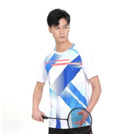 Li Ning badminton kemeja t yang paling tahan lama 100% kemeja t microfiber untuk lelaki wanita kanak