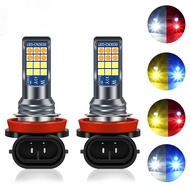 1piece 24LED Dual Color H11 Car LED Fog Lamp H3 LED Bulb H7 H8 H9 H11 Super Bright Car Fog Light 900