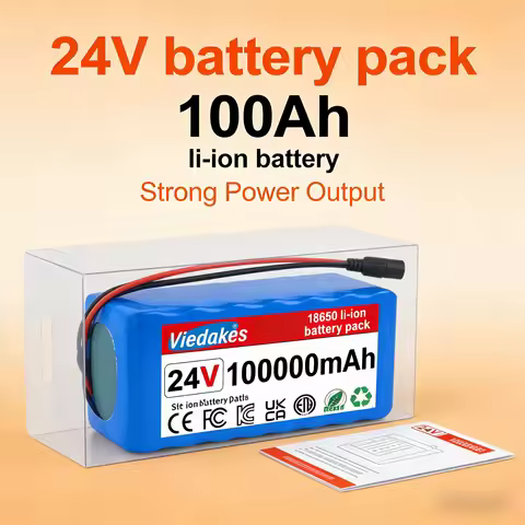 🌍High capacity 24V 100Ah Lithium Battery for Wheelchairs🏅 7S3P 21700 100000mAh Rechargeable Pack 🔥wi