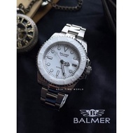 BALMER | 8141G SS-1 Automatic Sapphire Men with White Dial Stainless Steel Ceramic Bezel Watch Offic