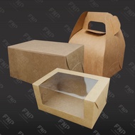 KRAFT BROWN PAPER CAKE BOX LAMINATED 6" X 4" X 3"INCH