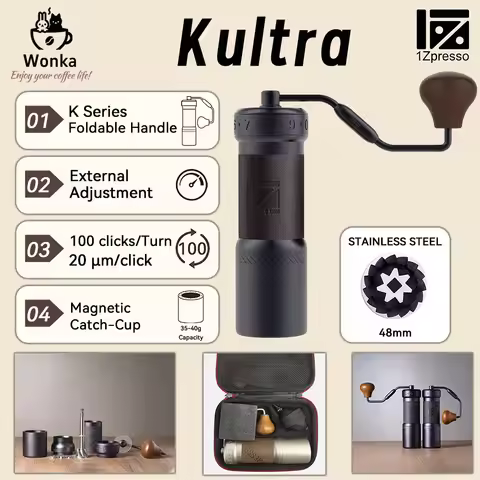1Zpresso Kultra Super Cool Dark Black Portable Coffee Grinder Coffee Mill Grinding Super Manual Coff