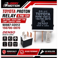 toyota proton relay air cond/head lamp/fan/lamp/switch/horn 4pin 12v 90987-02012 156700-0870 denso