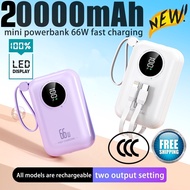 [CCC Certified] New pattern! Mini power bank fast charging 66W 20000mAh powerbank with cable portabl