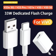 Original Vivo Charger Support 33W US Adapter Fast Charging With Type C USB Cable For V23e V21 V20 Pr