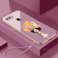 Casing OPPO A3S OPPO A5 OPPO A12E OPPO A5S OPPO A7 OPPO A12 Phone Case 2024 New flower girl Silicone pretty Phone Case