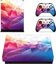 FOTTCZ Xbox One X Skin Whole Body Vinyl Sticker Decal Cover for Microsoft Xbox One X Console and 2PCS Controllers Triangle Composition
