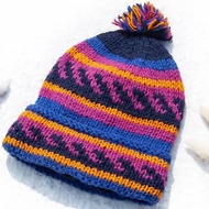 手工編織純羊毛帽/針織編織帽/內刷毛手織毛帽/毛線帽-北歐風童趣