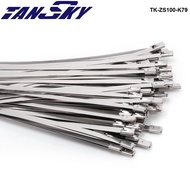 100x Stainless Steel Metal Cable ties Zip Straps Exhaust Heat Wrap 7.9mm x 300mm For FORD Mustang GT