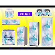 MESIN 1 Door &amp; 2 Door Refrigerator Stickers, Stoves, Air Conditioners, Washing Machines, Granite MOTIF WC Doors