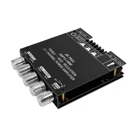 J0PB ZK TB21 2.1 Channel BT5.0 Digital Power Amplifier Modulewith TPA3116D2 Chip AUX Inputs 50Wx2+10