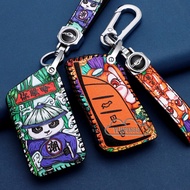 Lexus Car Key Case Cover Leather Protector 3D Painting Keyless Remote Control Key Chain Holder Bag F