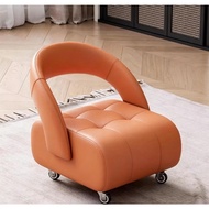 Nordic Mobile Lazy SofaChair Rolling Low Stool with Side Pocket Nordic Portable Lazy Chair Low Stool