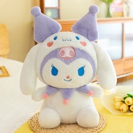 Gấu bông kuromi cosplay cinnamoroll mầu trắng. thsu nhồi bông kuromi cosplay cinnamoroll