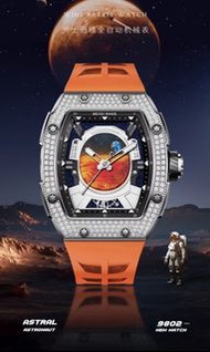 🚀BEXEI太空人 星空錶盤酒桶型全自動機械手錶
