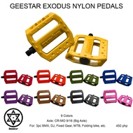 Geestar Exodus Nylon Bike Pedal 9/16 Big Axle 3pc 1/2 Small Axle 1pc BMX DJ FGFS MTB Kiddie Pedals