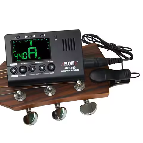 Electric Guitar Tuner And Metronome With Built-in Microphone, With A 6.3mm Pickup Cable, Used For Gu