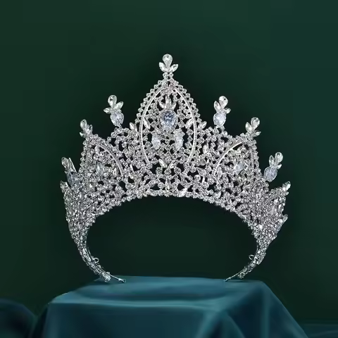 Luxury Miss Universe Big Crown Wedding Crystal Crown Bride Headdress