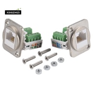2PCS RJ45 Panel Mount Screw Terminal Adapter, RJ45/8P8C Female Panel Mount Connector, RJ45 Solderles