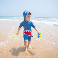 COD 2026 Korean Version Children One-Piece Boy Swimsuit Sunscreen Children Long-Sleeved Shark Childr