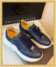 Philipp Plein 藍色皮革運動鞋