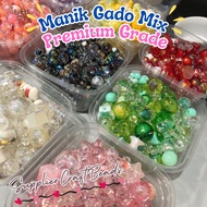 Gado Gado Beads Mix Clear Premium Mix 25Gram DIY Craft Materials PREMIUM Scoop Beads Mixing Clips 50