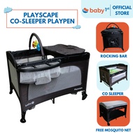 ♞,♘Baby 1st Playscape Co Sleeper Playpen With Rocking Bar