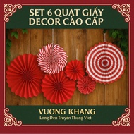 Decorative Fan Set CNY 2026 Extremely Beautiful Goods 1 VUONG KHANG Traditional Vietnamese Lantern |