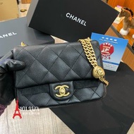 [💎9 年實店 ] 可簽卡/分期  新鮮 Chanel 24P 愛心 CF 20 cm  Classic Flap 牛皮 荔枝皮 魚子醬 方胖子 心心 金扣 可調較長度