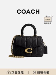 COACH Tabby 19鏈條包手挽袋黑色羊皮 時尚高級[平行進口]